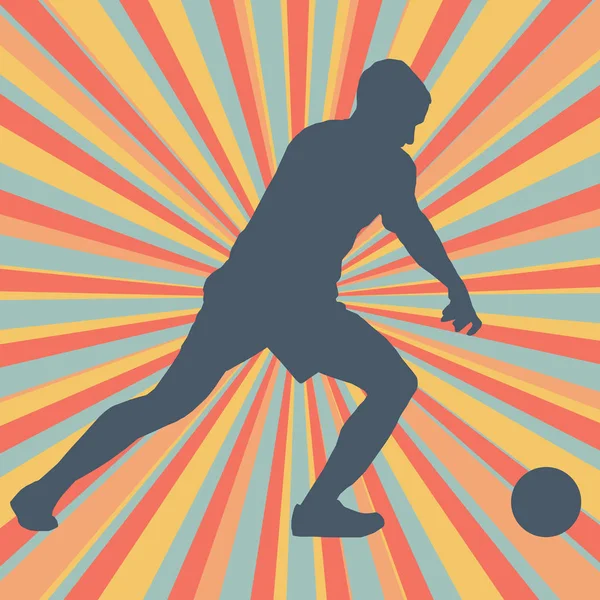 Pemain sepak bola manusia latar belakang vektor abstrak - Stok Vektor