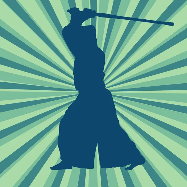 Combattant Kendo en uniforme vectoriel — Image vectorielle