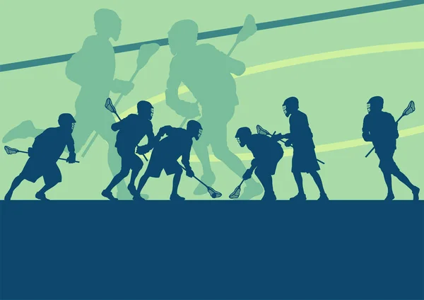 Lacrosse player in protective gear teamwork sport vector Royalty Free Stock Vectors