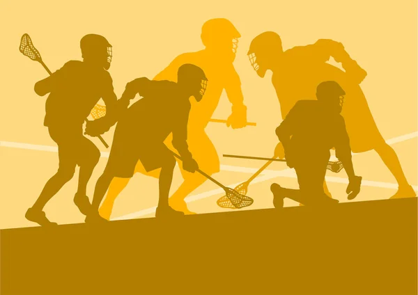 Lacrosse player in protective gear teamwork sport vector Royalty Free Stock Vectors