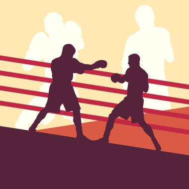 Boxer erkek kavga boks halka vektör arka plan