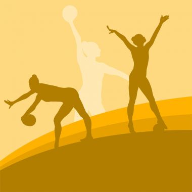 Kadın topu Artistik Jimnastik vektör soyut