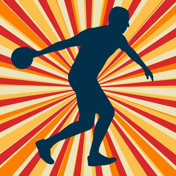 Man bowling player vector abstract — Stock Vector