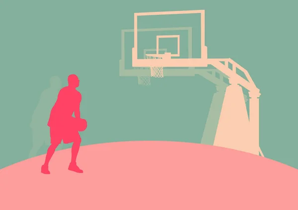 Man basketballer ontspannen vector abstract — Stockvector