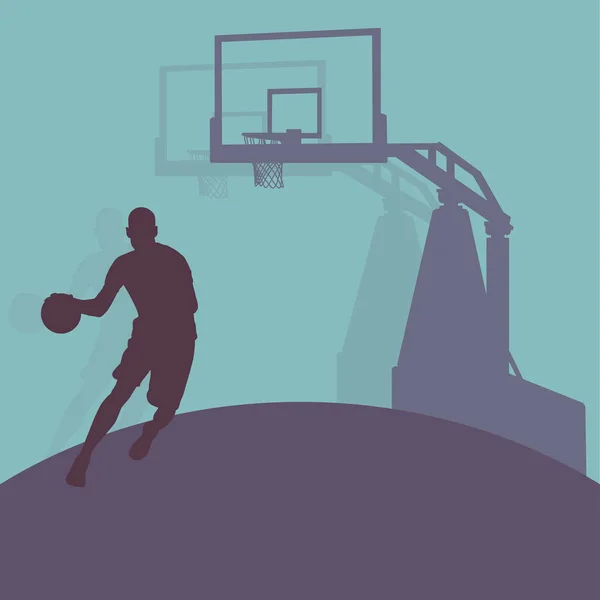 Baloncesto hombre jugador relajante vector abstracto — Vector de stock