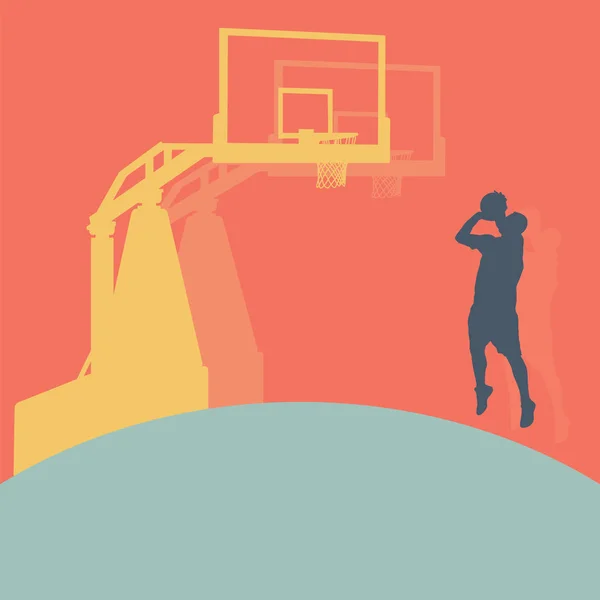 Mannen basketspelare avkopplande vektor abstrakt — Stock vektor