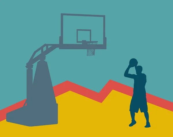 Basketball homme joueur relaxant vecteur abstrait — Image vectorielle