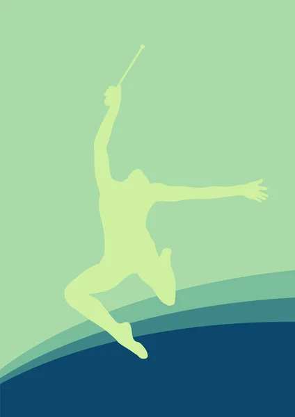 Femme avec club indien gymnaste vecteur — Image vectorielle