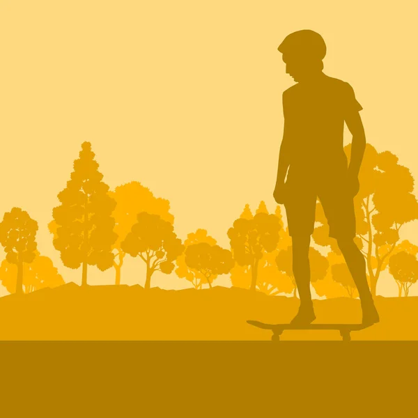 Garçon skateboard fond vectoriel — Image vectorielle