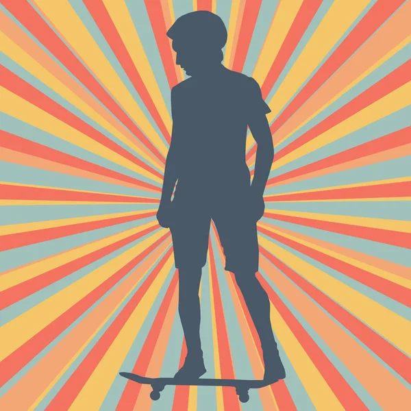 Pojke skateboard vector bakgrund — Stock vektor