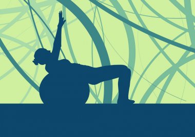 Fitness topu kadın vektör soyut