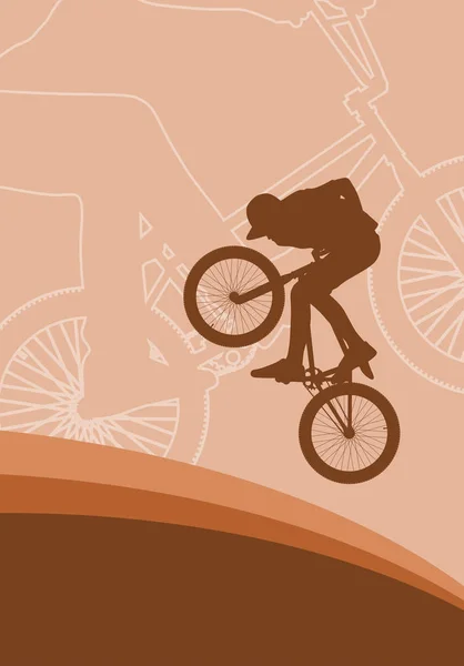 Cyclisme extrême freestyle rider action vecteur abstrait — Image vectorielle