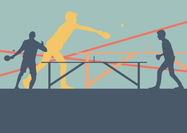 Masa Tenisi oyuncusu vektör soyut