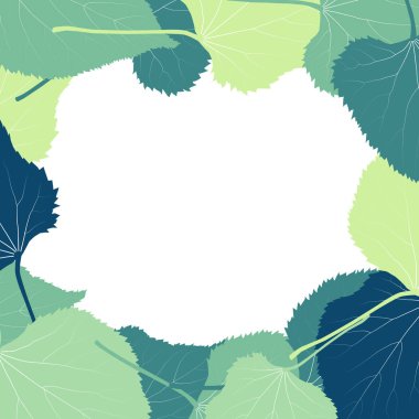 Ihlamur yaprakları retro yeşil arka plan vektör