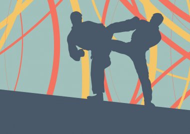 Tekvando dövüş adam vektör soyut