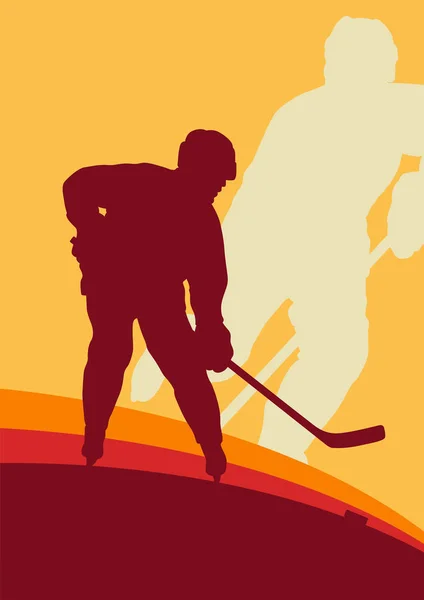 Joueur de hockey vecteur abstrait arrière-plan concept gagnant — Image vectorielle