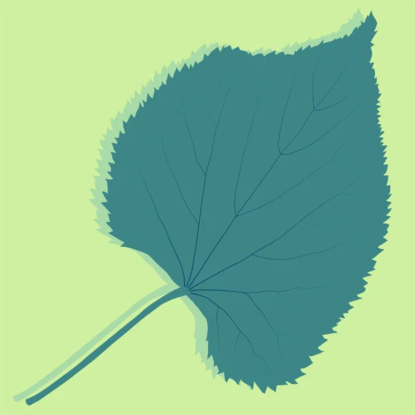 Linden laisse fond abstrait vectoriel avec vert rétro — Image vectorielle