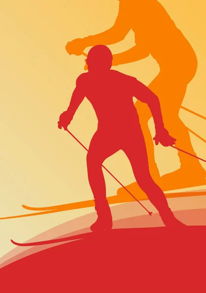 Esquí atleta competencia vector abstracto fondo — Vector de stock