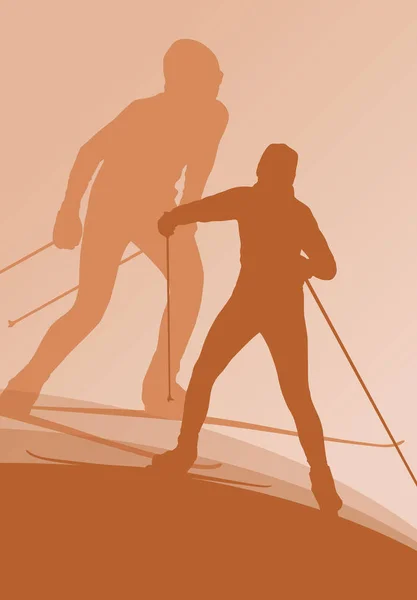 スキー競技者競争ベクトル抽象的な背景 — ストックベクタ