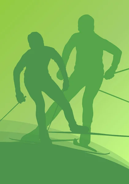 Ski athlète compétition vecteur fond abstrait — Image vectorielle
