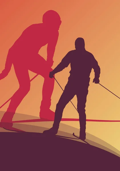 滑雪运动员竞争矢量抽象背景 — 图库矢量图片