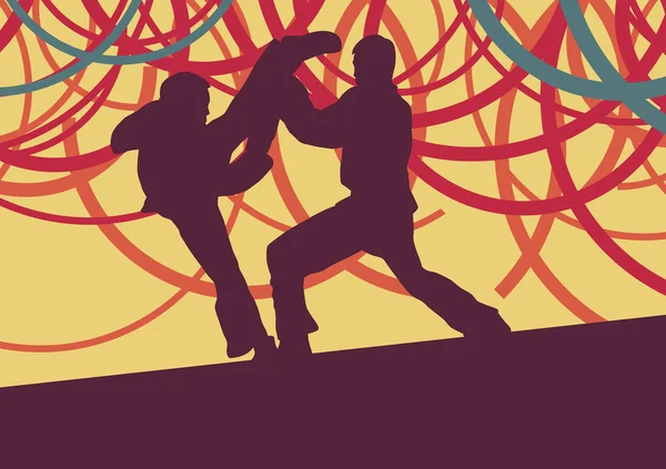 跆拳道的斗争男人矢量抽象 — 图库矢量图片