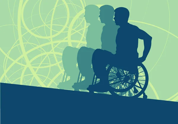 Wheelchair disabled man willpower concept vector — Stock Vector