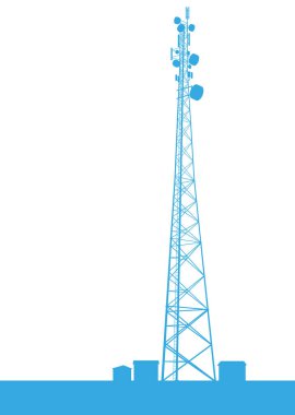 Telekomünikasyon kule mavi yapılar vektör arka plan ISO
