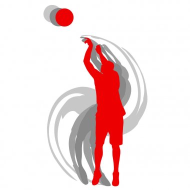 Eylem vektör arka plan kavramı basketbolcu