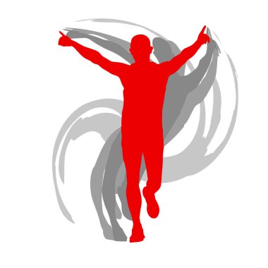 Adam atlet hareket izole vektör arka plan kavramı