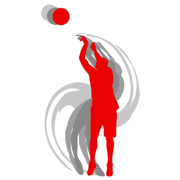 Jugador de baloncesto en concepto de fondo vector de acción — Vector de stock