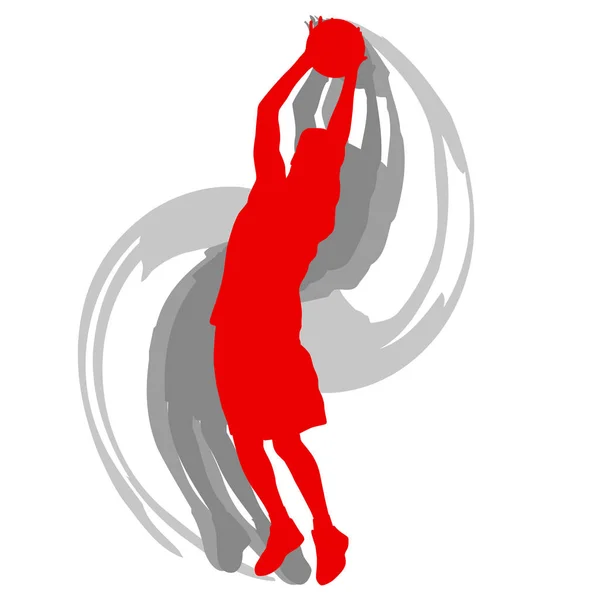 Basketballspieler in Aktion Vektor Hintergrundkonzept — Stockvektor
