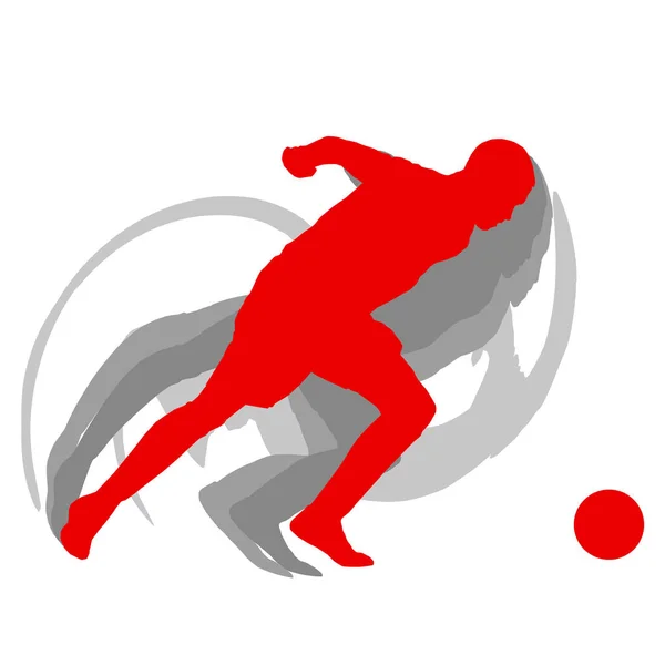Voetbal speler man geïsoleerd op een witte achtergrond vector beweging — Stockvector