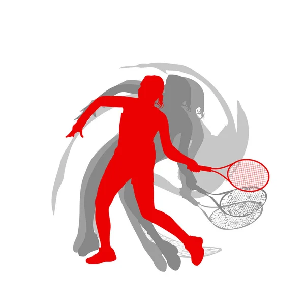 Tennis spelare kvinnliga vektor abstrakt bakgrund rörelse koncept jag — Stock vektor