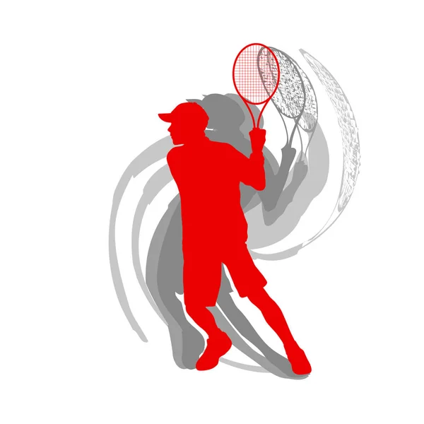Tennis speler mannelijke vector abstracte achtergrond beweging concept in — Stockvector
