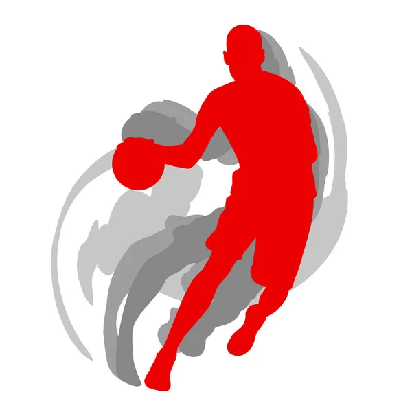 篮球运动员的动作矢量背景概念 图库插图