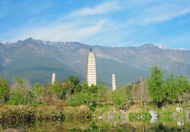 Three pagodas in China clipart