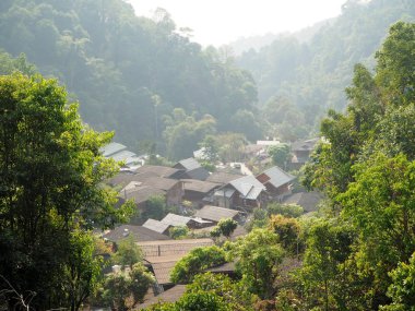 Üstten Görünüm görmek küçük bir köy Chaing Mai, Tayland