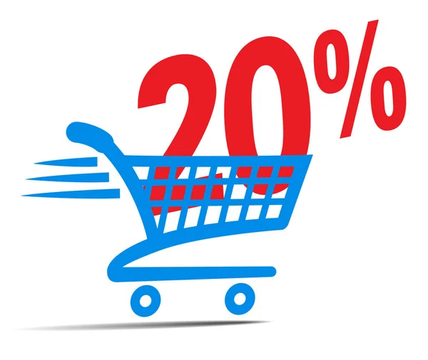 Check out Cart SALE Icon с 20 процентами — стоковый вектор