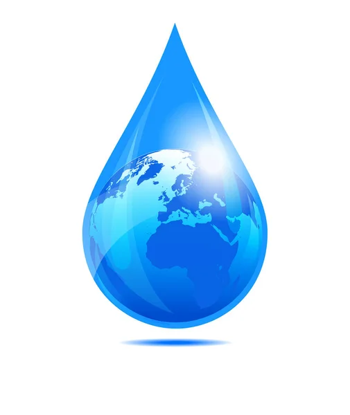 Water Drop World, Europe Africa — Stock Vector