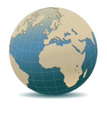 Retro tarzı Avrupa ve Afrika'da, küresel dünya, bu im unsurları