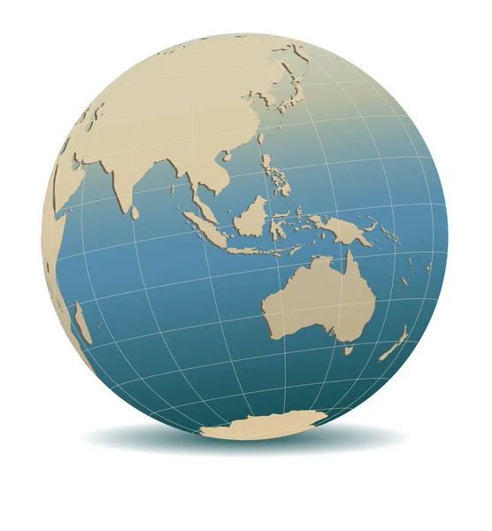 Retro styl Asie a Austrálie, globální svět, prvky tohoto i — Stockový vektor