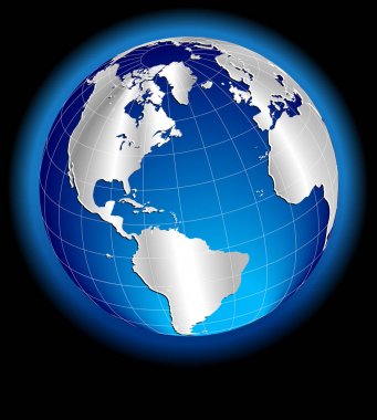 Kuzey ve Güney Amerika, Avrupa, Gümüş Globe dünya