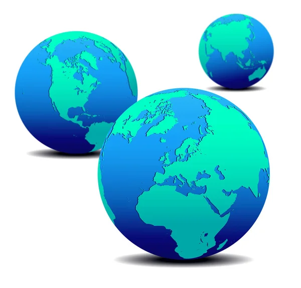 Три глобуса мира — стоковое фото