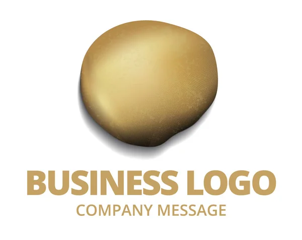 Золотий логотип камінь — стоковий вектор
