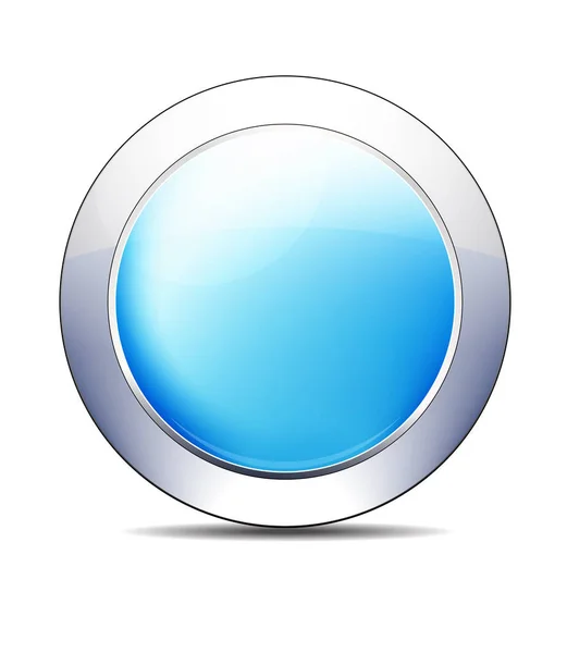 Icono de botón brillante azul pálido, diseño vectorial — Vector de stock