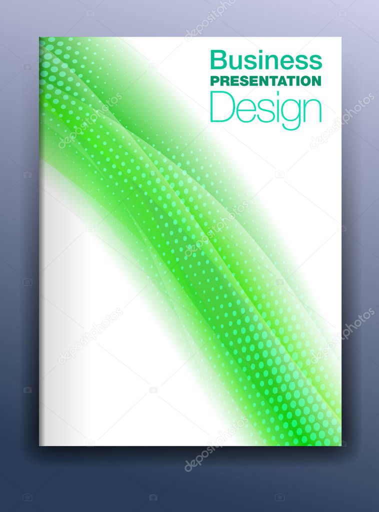 Brochure Green Cover Template Vector Design for Business Presentation