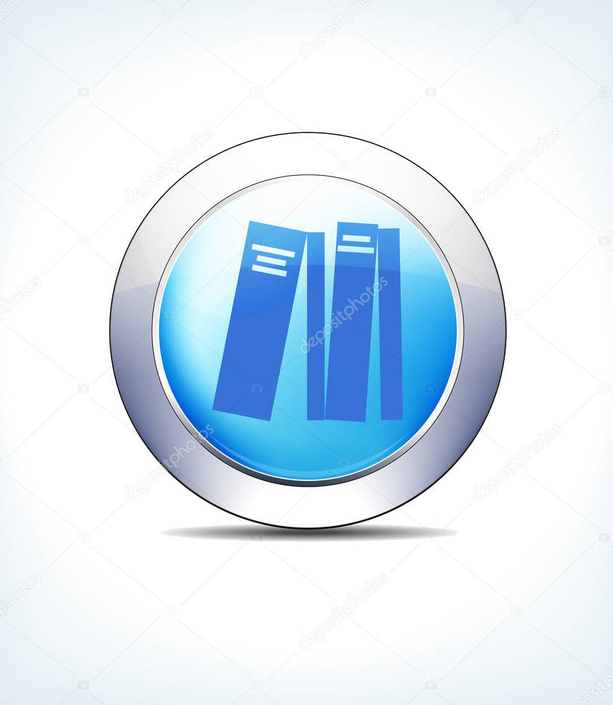 Blue Icon Button Information, Reference Books, Literature Symbol