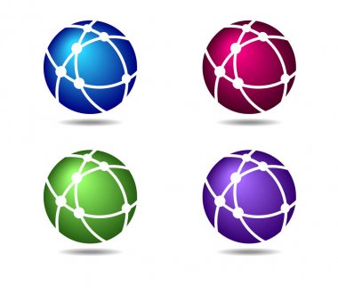 Ağlar küre bağlantıları Logo simge simgeler