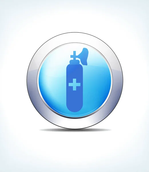 Halvány kék gomb gáz & Présléghenger, egészségügyi & gyógyszerészeti — Stock Vector